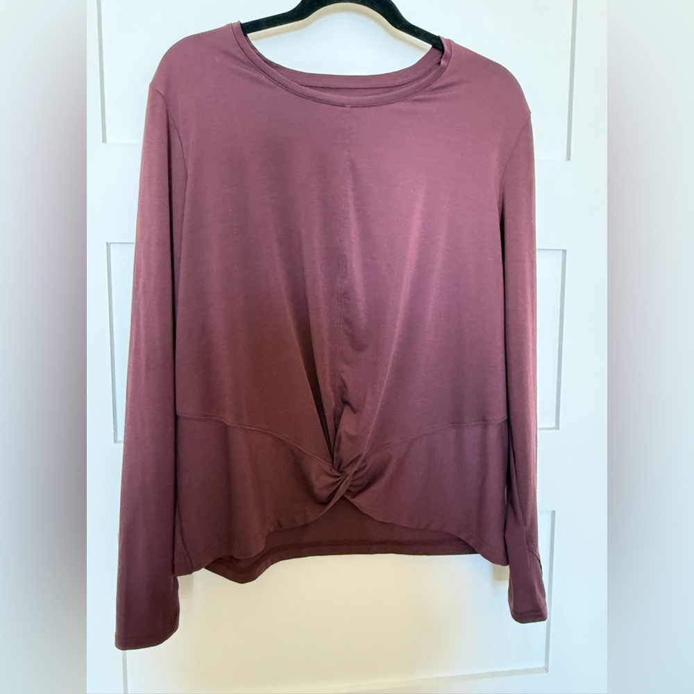 Athleta Long Sleeve Knot Front Top - Plum